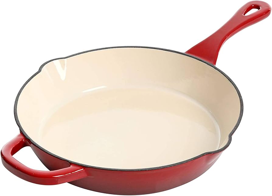 Amazon Basics Enameled Cast Iron Skillet, 10-Inch