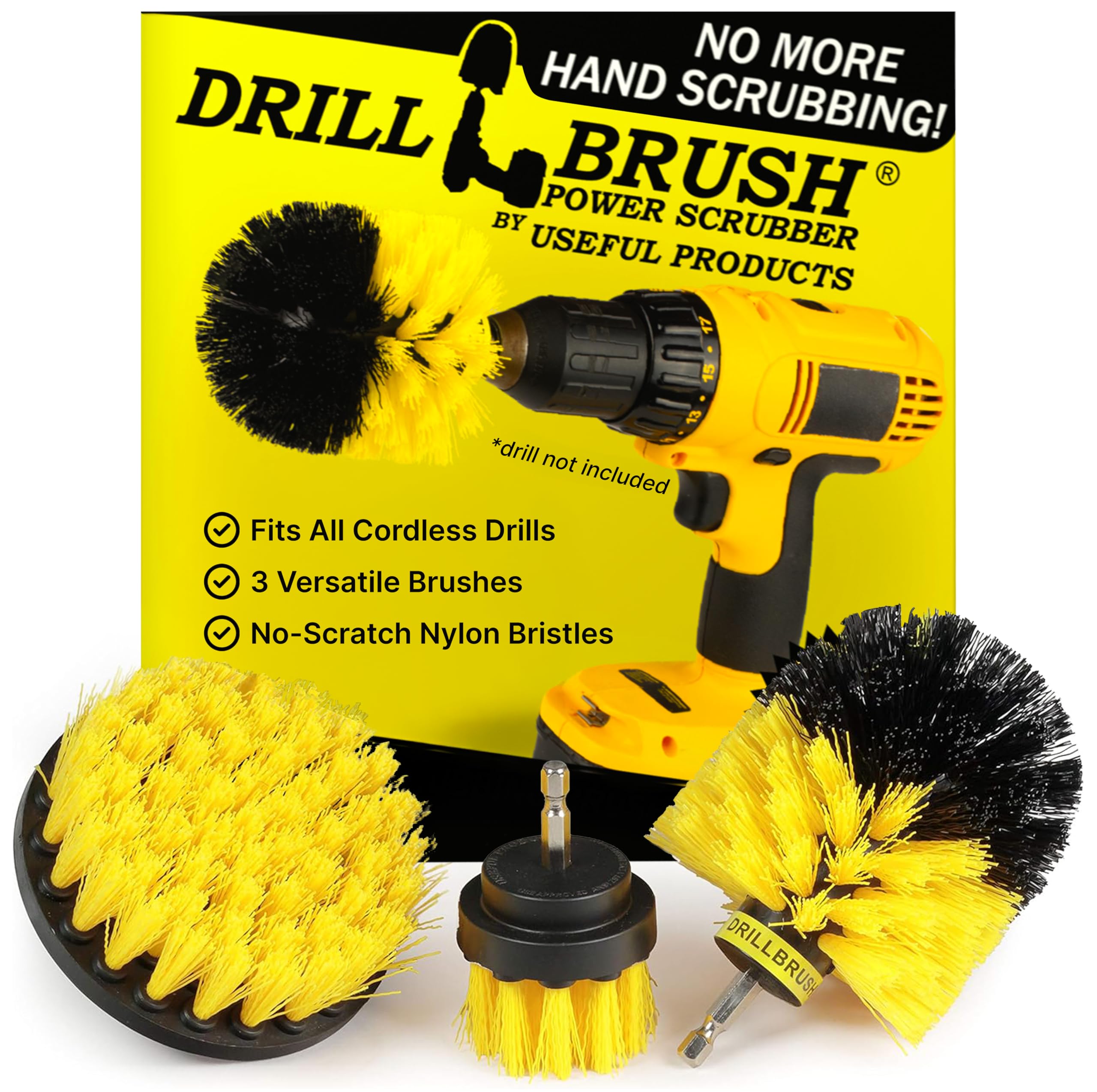 Drillbrush 4-Piece Nylon Bristle Drill Cleaning Kit