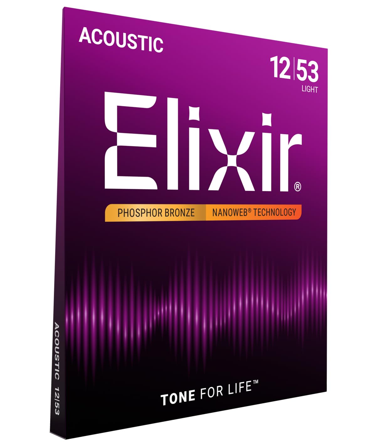 Elixir Nanoweb Phosphor Bronze Acoustic Guitar Strings Light (12-53)