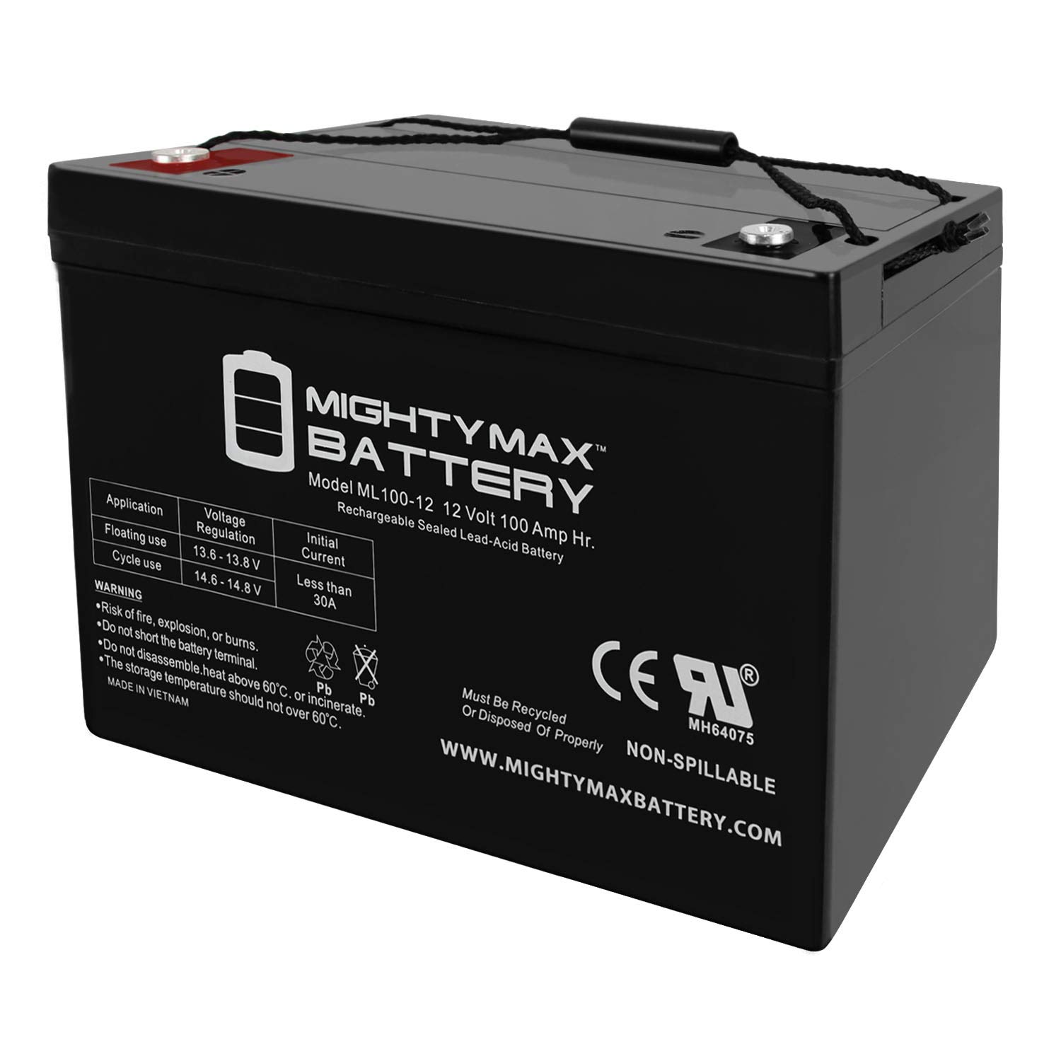 Mighty Max ML100-12 12V 100Ah AGM Battery