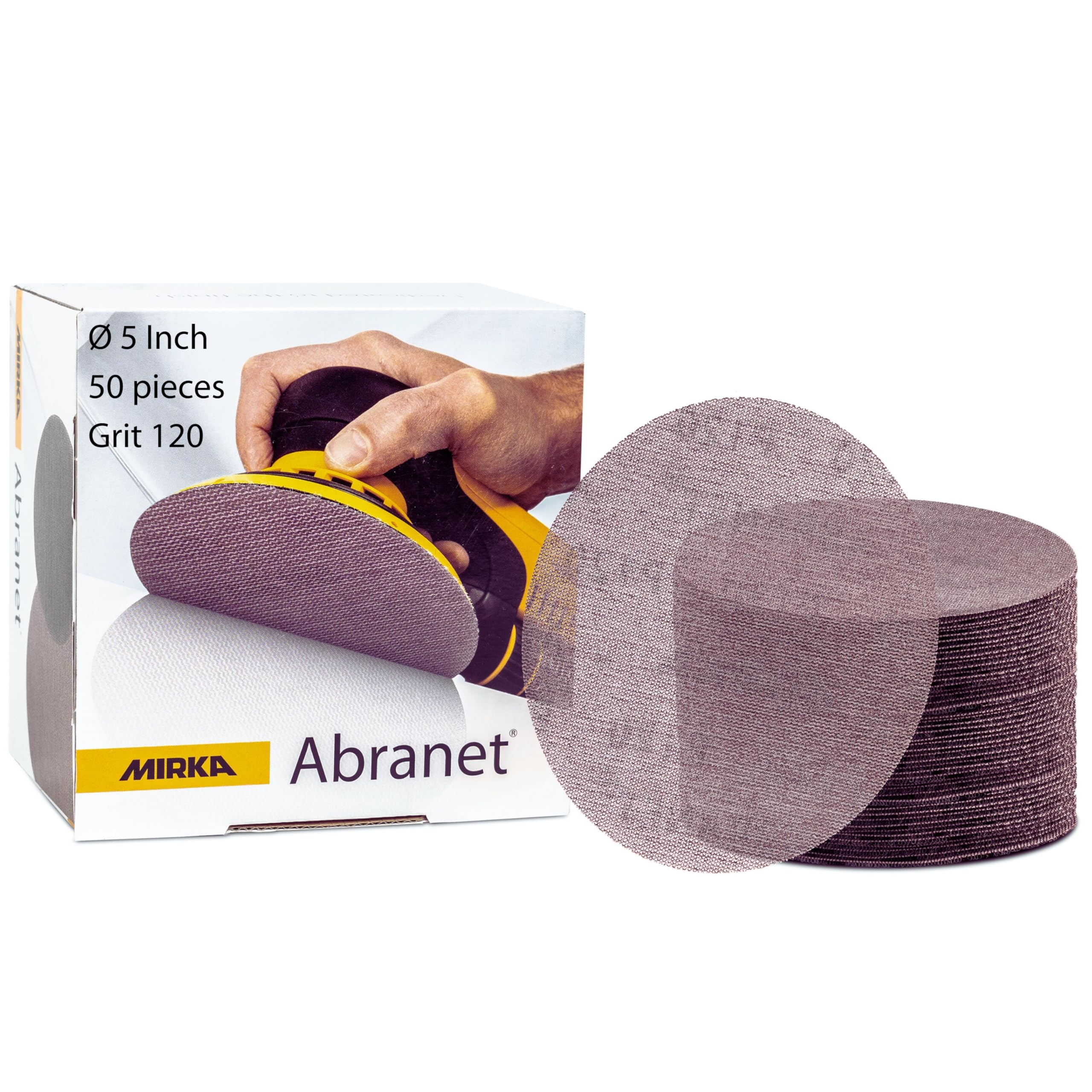 Mirka Abranet Dust-Free Sanding Net Discs (5-inch, 120 Grit, 10-Pack)