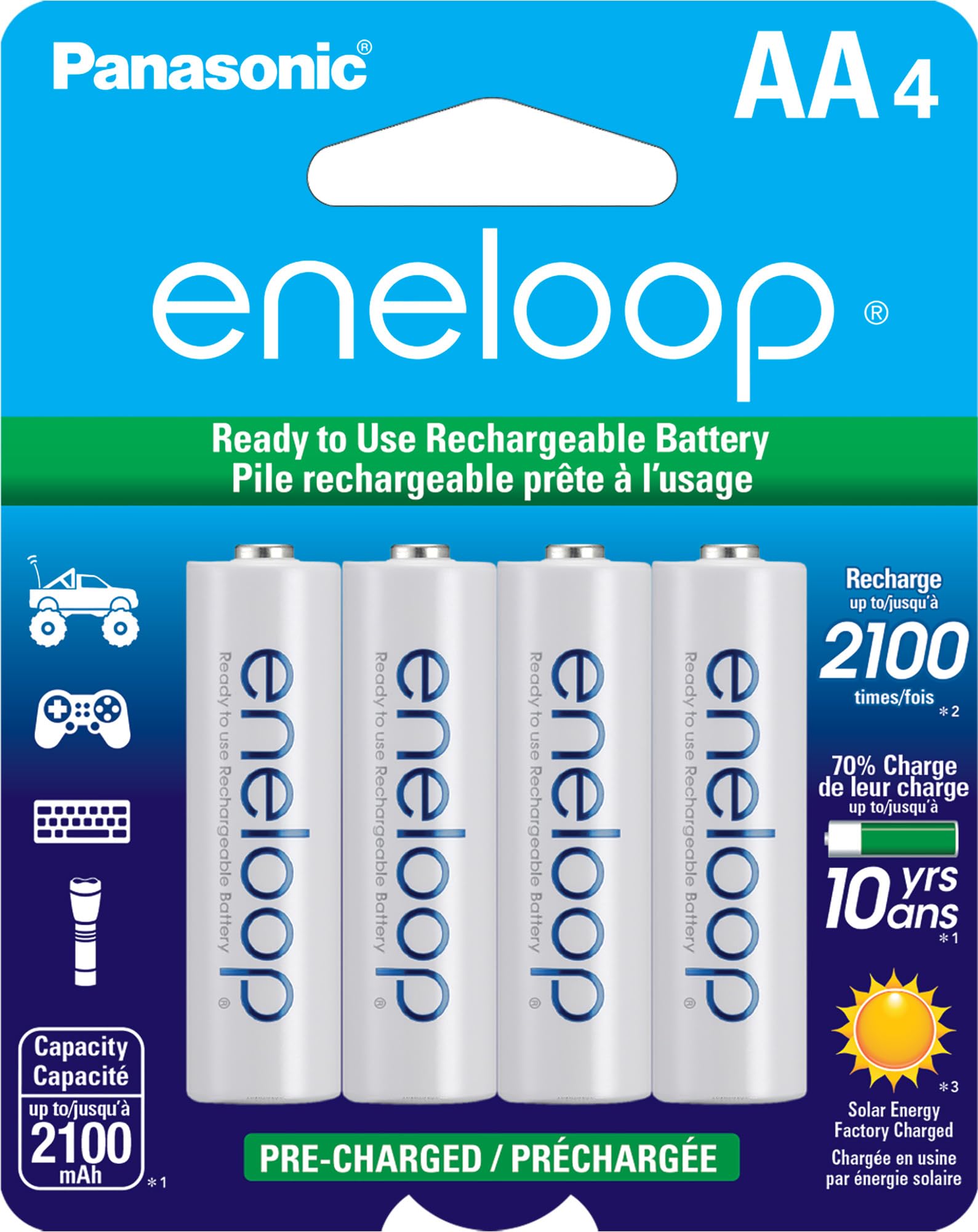 Panasonic Eneloop AA NiMH Batteries (4-Pack)