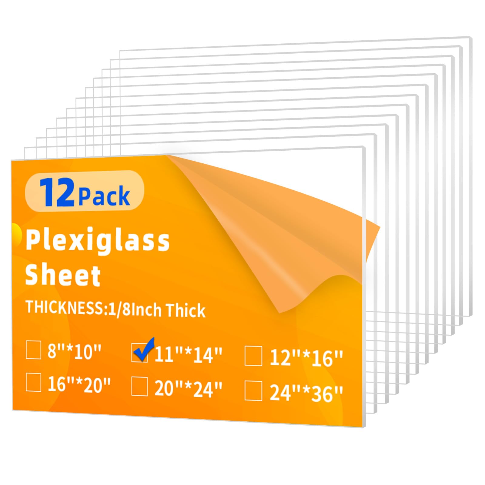 VIVOHOME Clear Acrylic Plexiglass Sheets 12x12x1/8" (12 Pack)