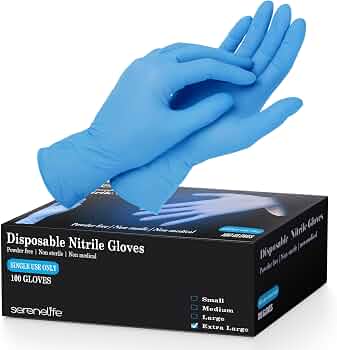 AMZCOOL Nitrile Disposable Gloves (100 Pack)