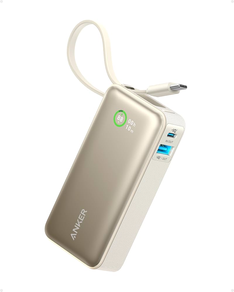 Anker Nano Power Bank 10,000mAh 30W Built-In USB-C Cable