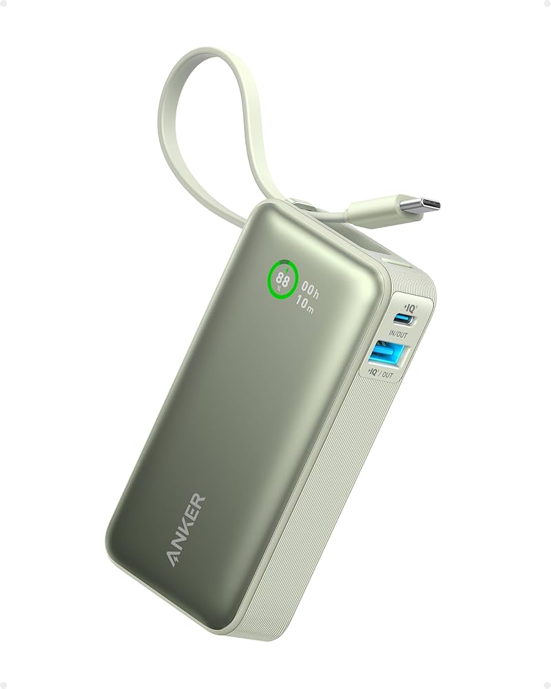 Anker Nano Power Bank (10K), 30W Built-In USB-C Cable
