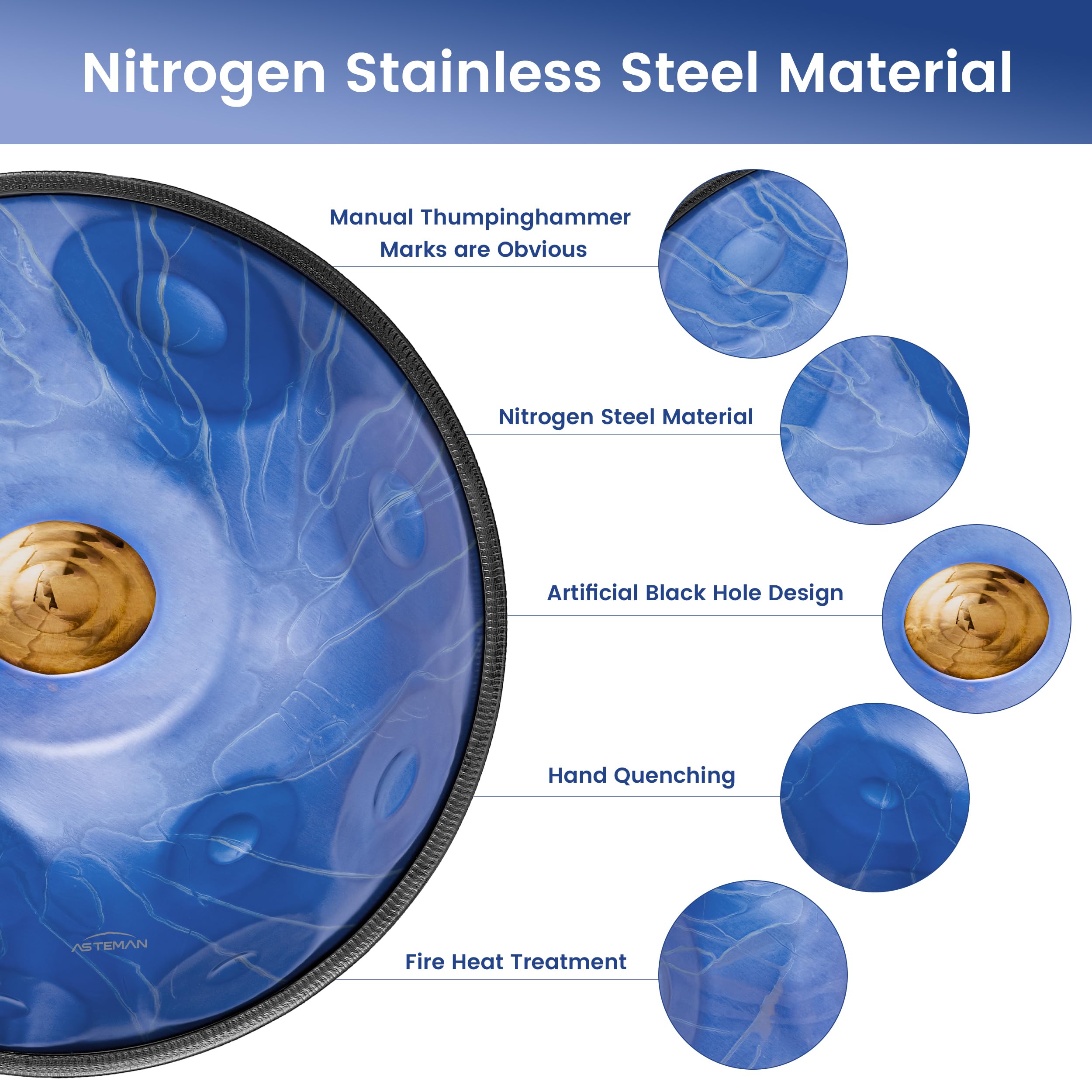 AOTBX Professional Handpan 11 Notes D Minor