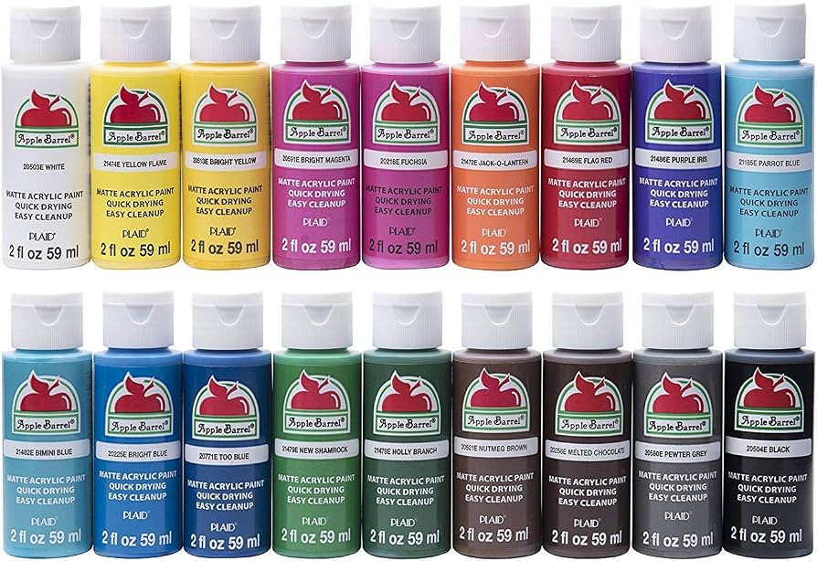 Apple Barrel Acrylic Paint Set, 18 Colors