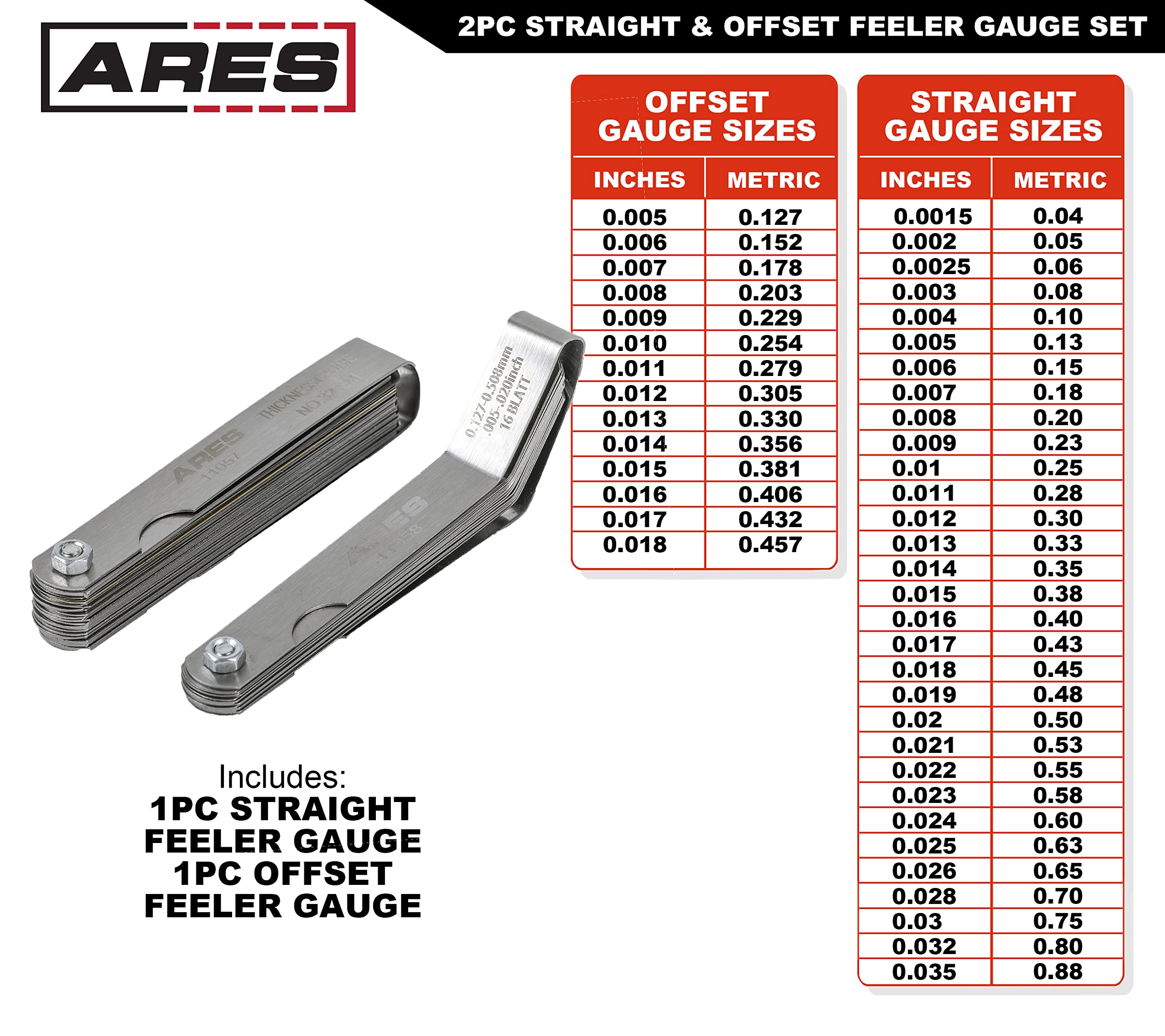 ARES 26-Piece Feeler Gauge Set