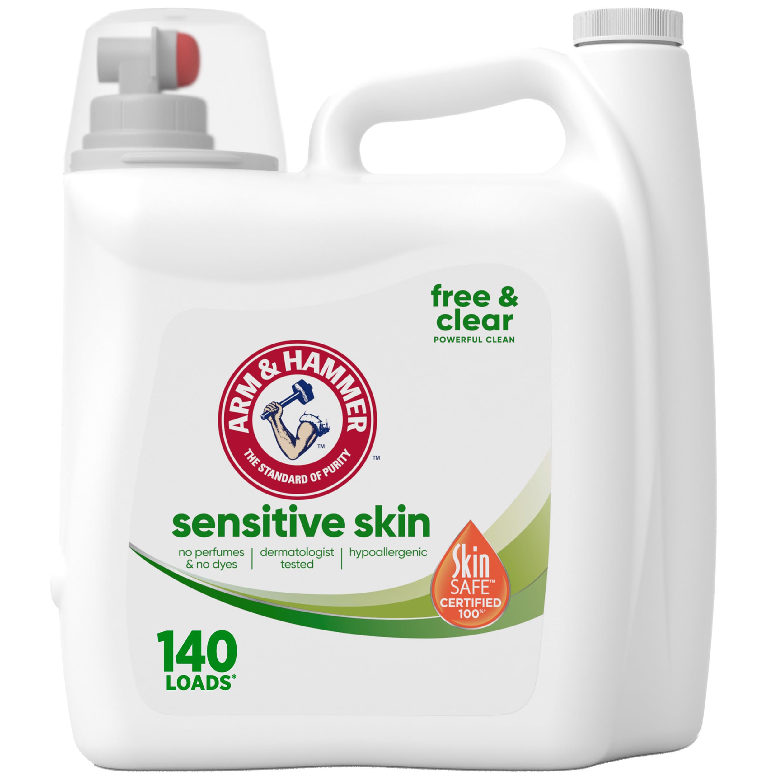 Arm & Hammer Sensitive Skin Free & Clear Liquid Laundry Detergent, 96 oz, 66 Loads