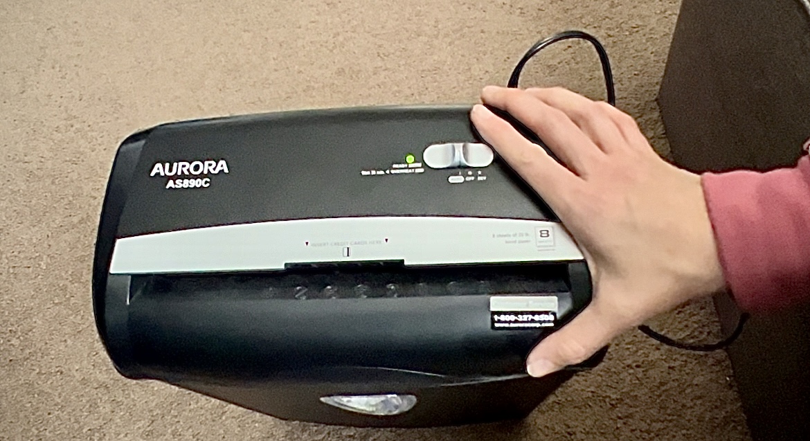 Aurora AS890C 8-Sheet Cross-Cut Paper Shredder