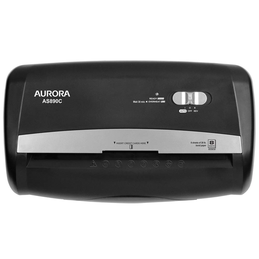 Aurora AS890C 8-Sheet Crosscut Paper Shredder