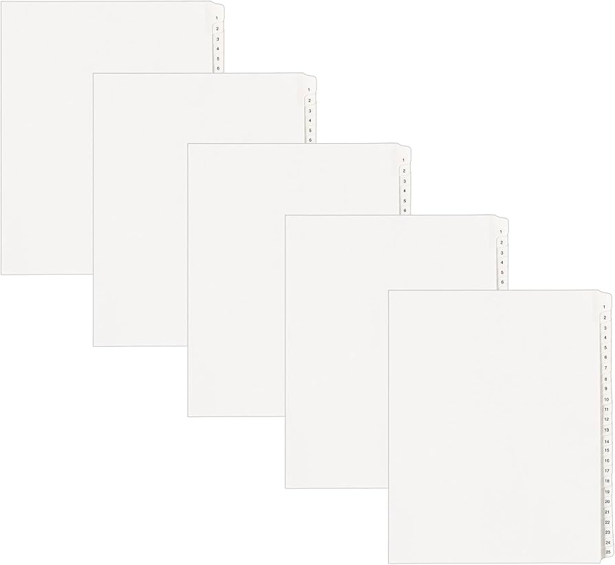 Avery Legal Exhibit Dividers, 25-Tab Set