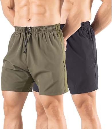 Baleaf Men's 2 in 1 Running Shorts 5" with Compression Liner