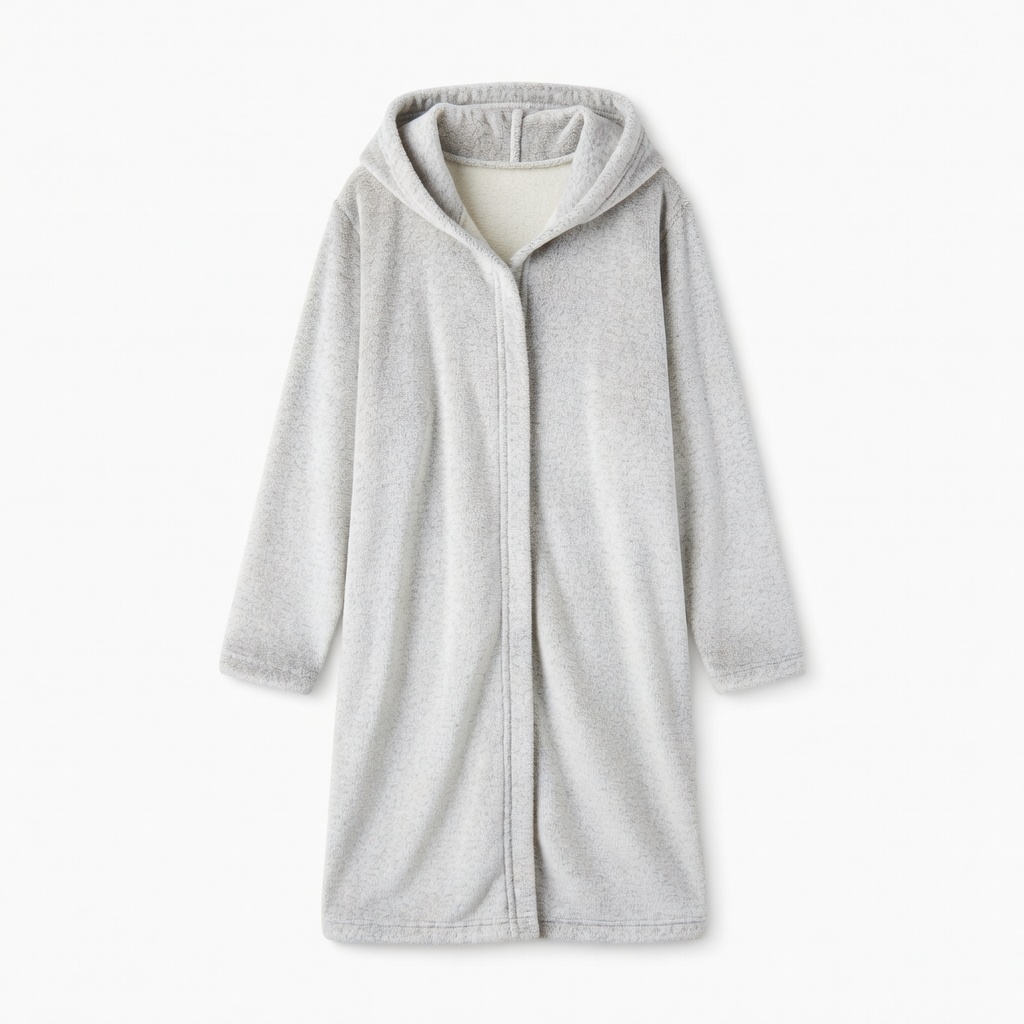 Barefoot Dreams CozyChic Heathered Jersey Hooded Robe (Medium)