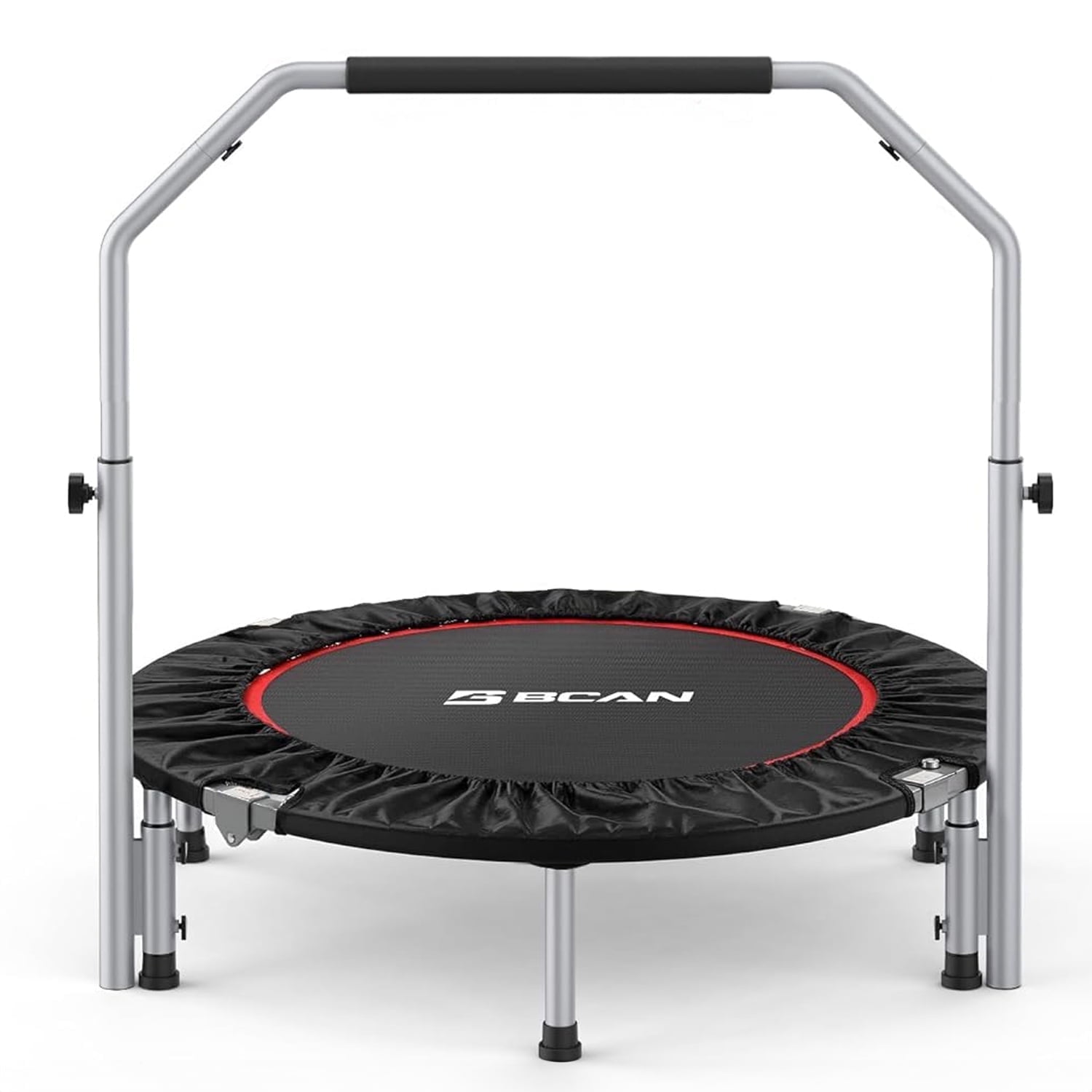 BCAN 40" Foldable Mini Trampoline Fitness Rebounder w/ Bar