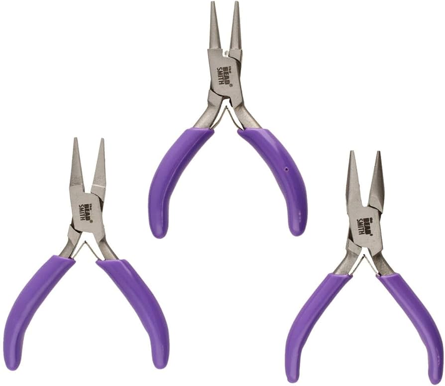 Beading Pliers Set - 3-Piece with Crimping, Round Nose, and Chain Nose