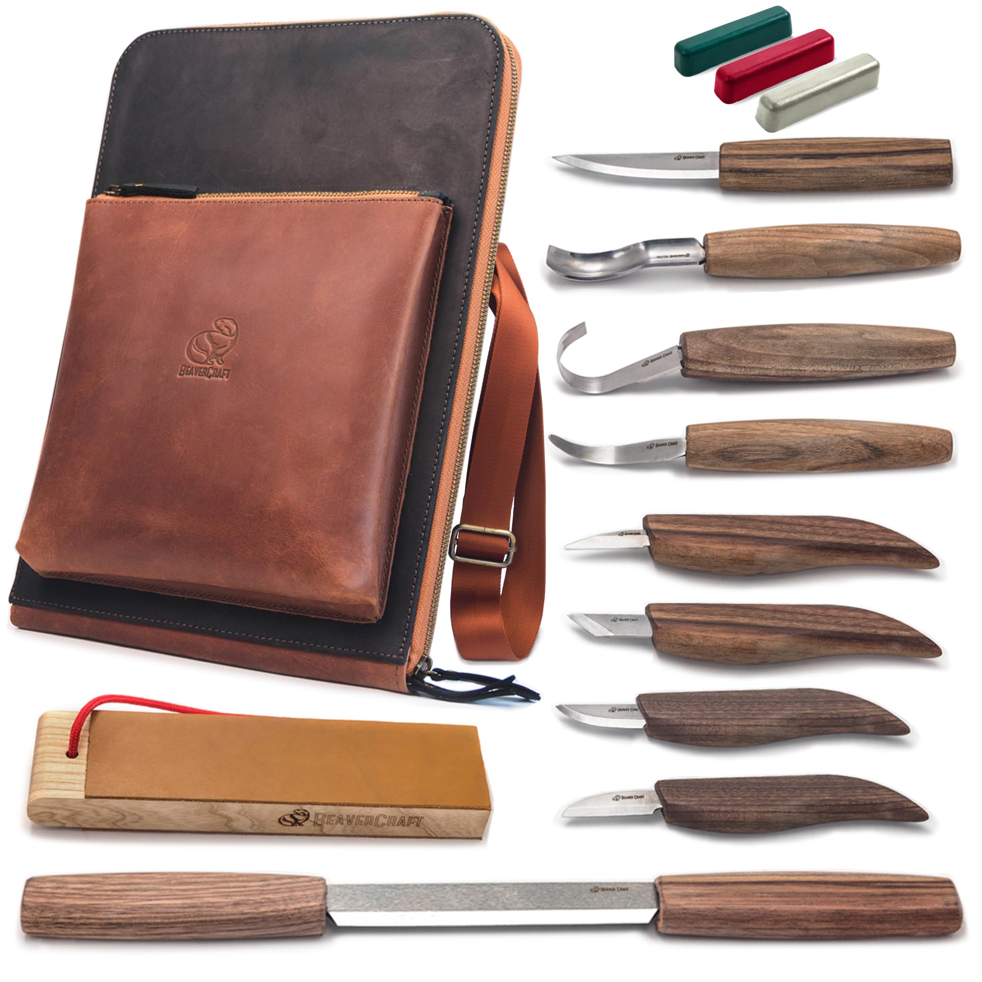 BeaverCraft Deluxe Beginner Wood Carving Knife Set