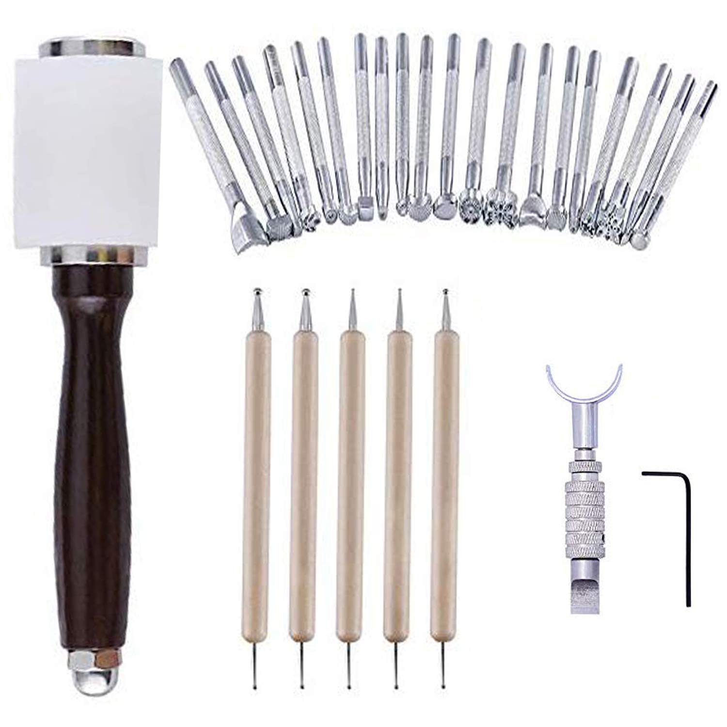 Beginner Leather Carving & Stamping Tool Kit 28Pcs