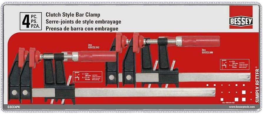 Bessey Clutch Style Bar Clamps (2-Pack, 12-inch)