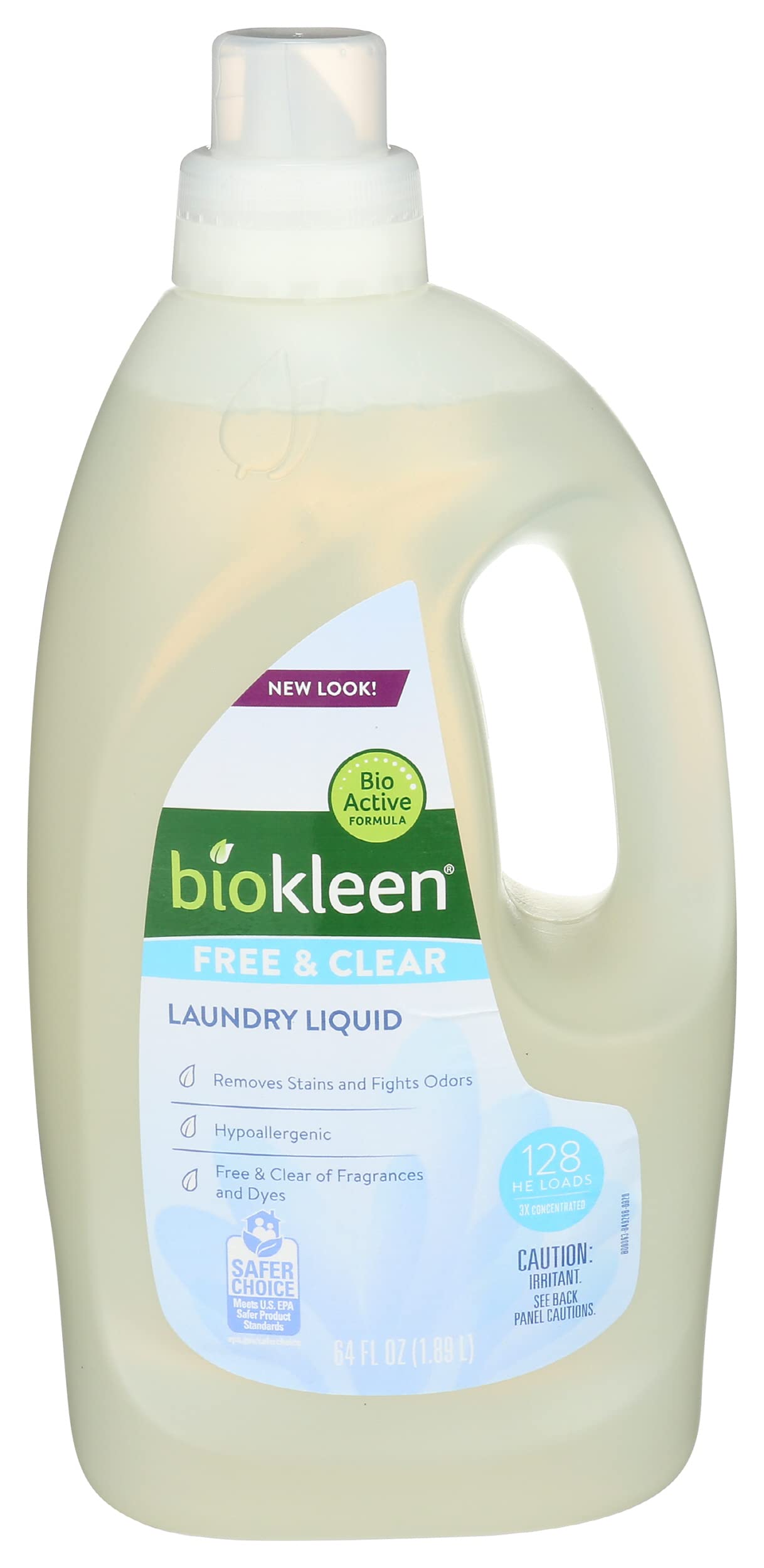 Biokleen Free & Clear Liquid Laundry Detergent, 100 oz, 64 Loads
