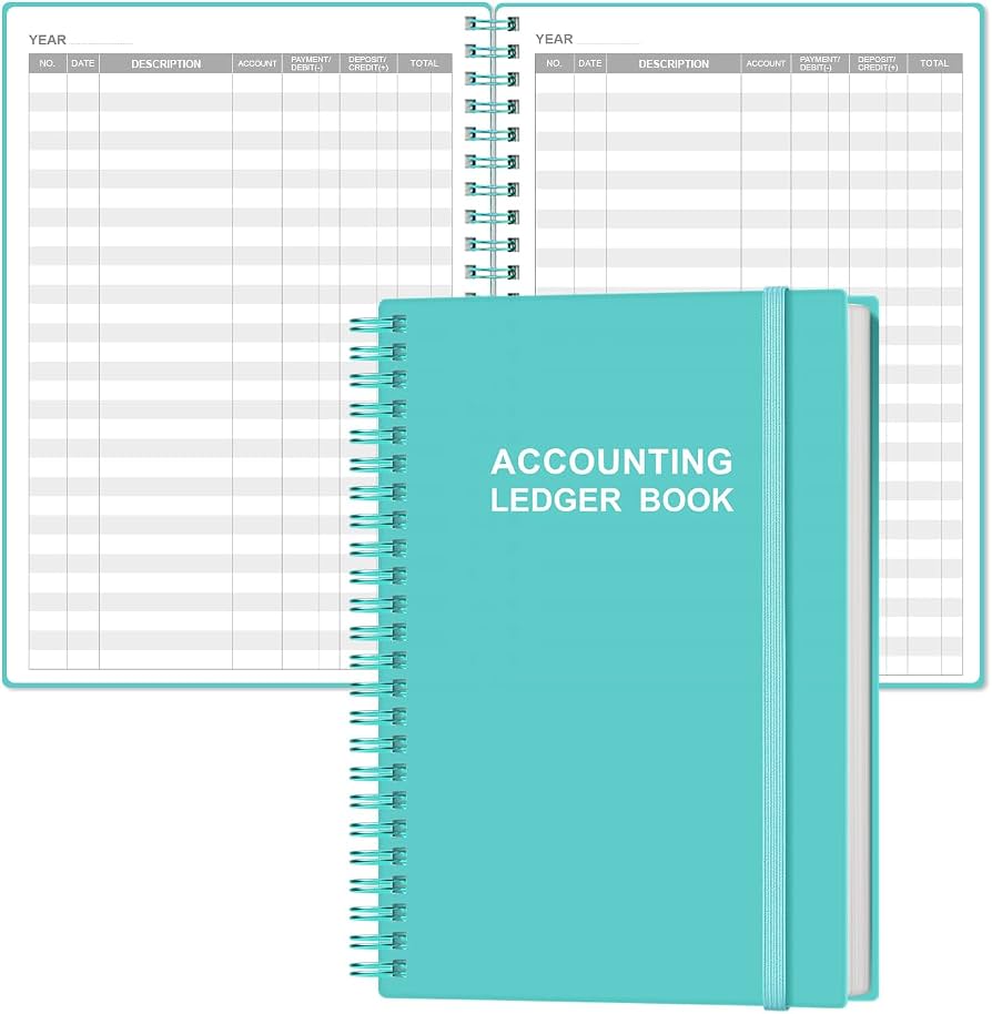 Blue Summit Supplies Accounting Ledger Notebook, 208 Pages
