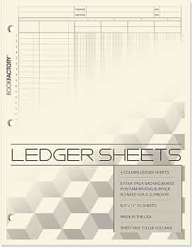 Blue Summit Supplies Triple Column Ledger Sheets, 4 Pack