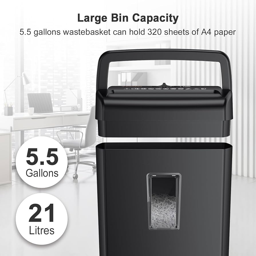 Bonsaii 14-Sheet Heavy Duty Cross-Cut Paper Shredder with 5-Gallon Basket