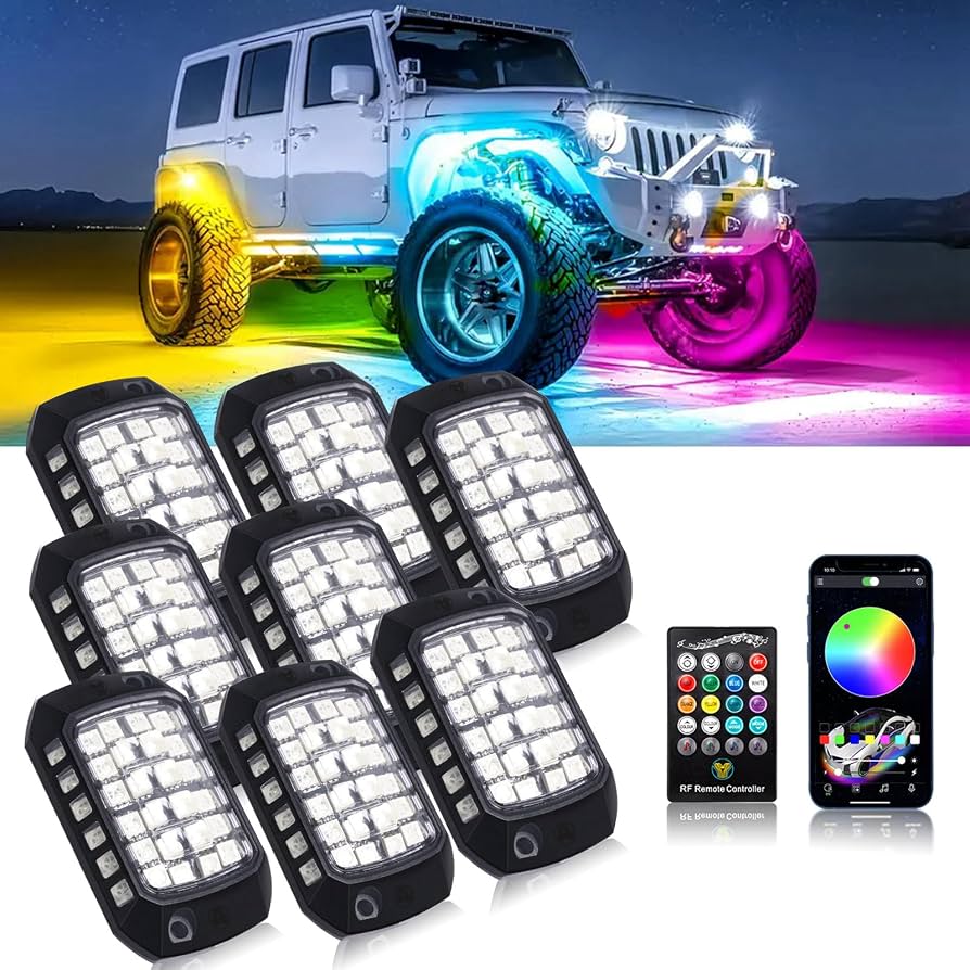 BOOGIIO 36pcs RGB LED Rock Lights