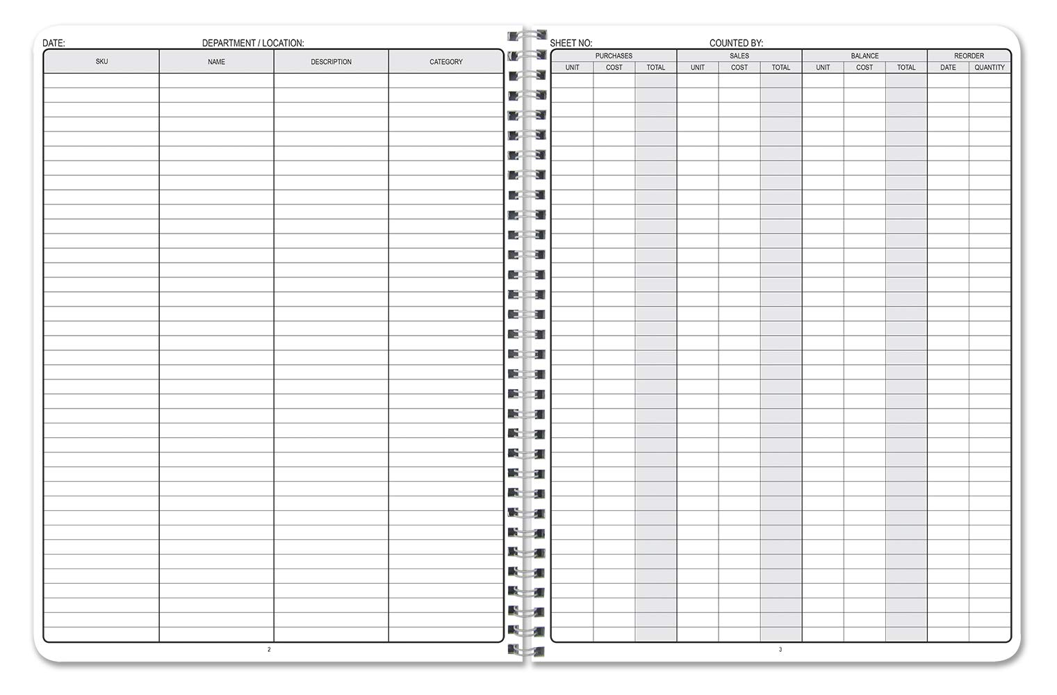 BookFactory Inventory Log Book / Stock Control Logbook