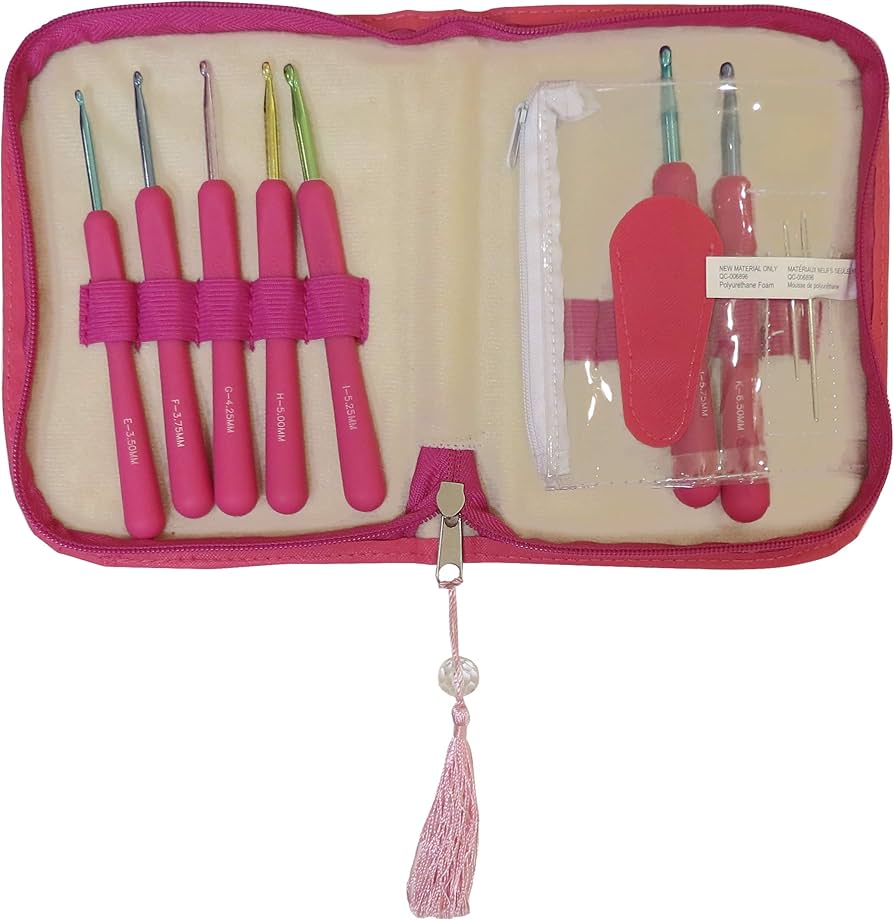 Boye Crochet Hook Set with Ergonomic Handles, 12 Piece