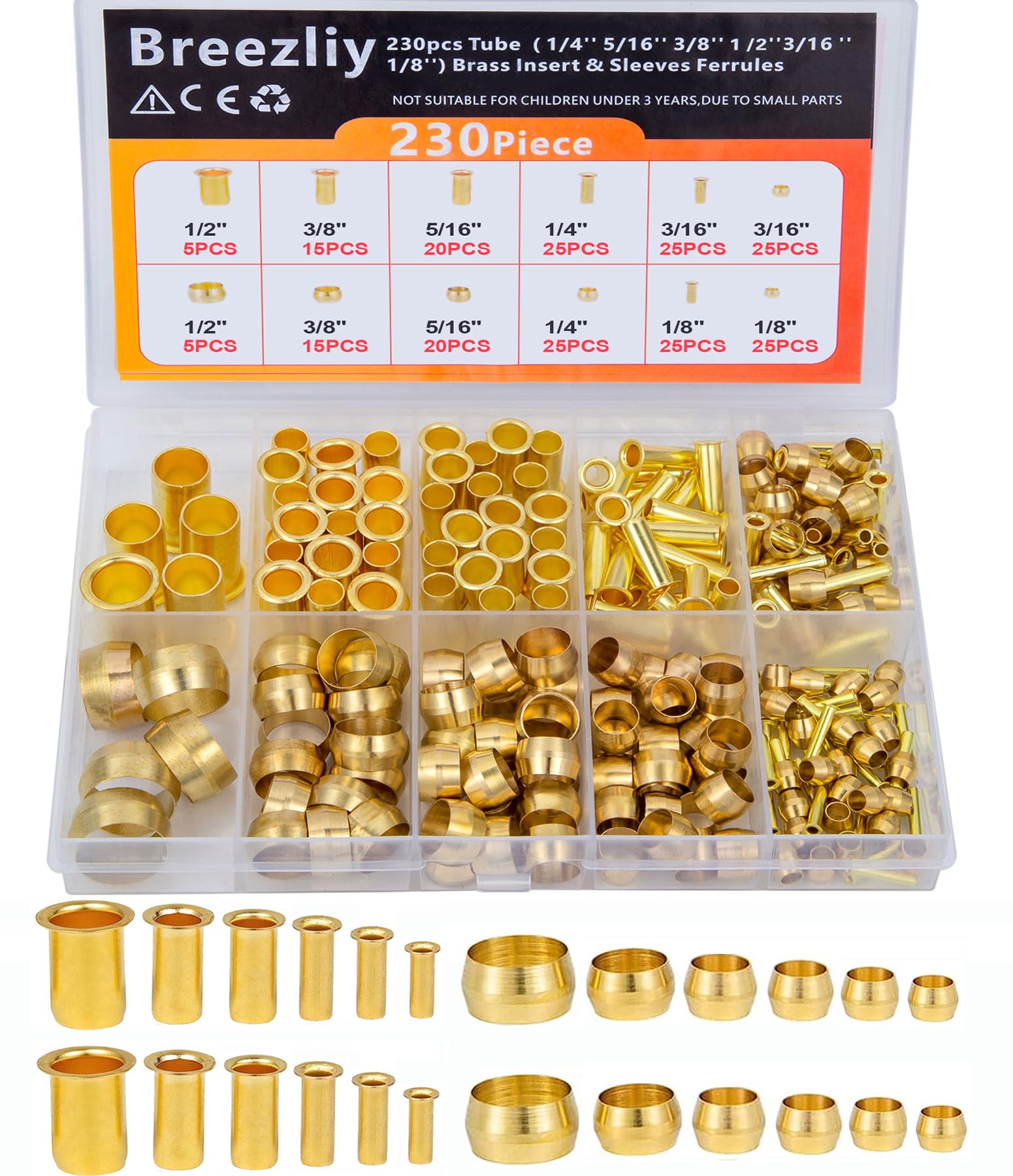 Brass Compression Fitting Repair Kit (Assorted Sizes)