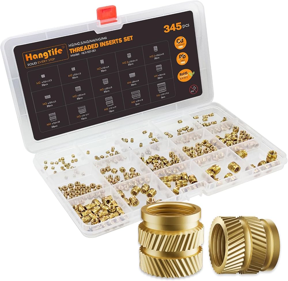 Brass Heat-Set Threaded Inserts M3 250pcs