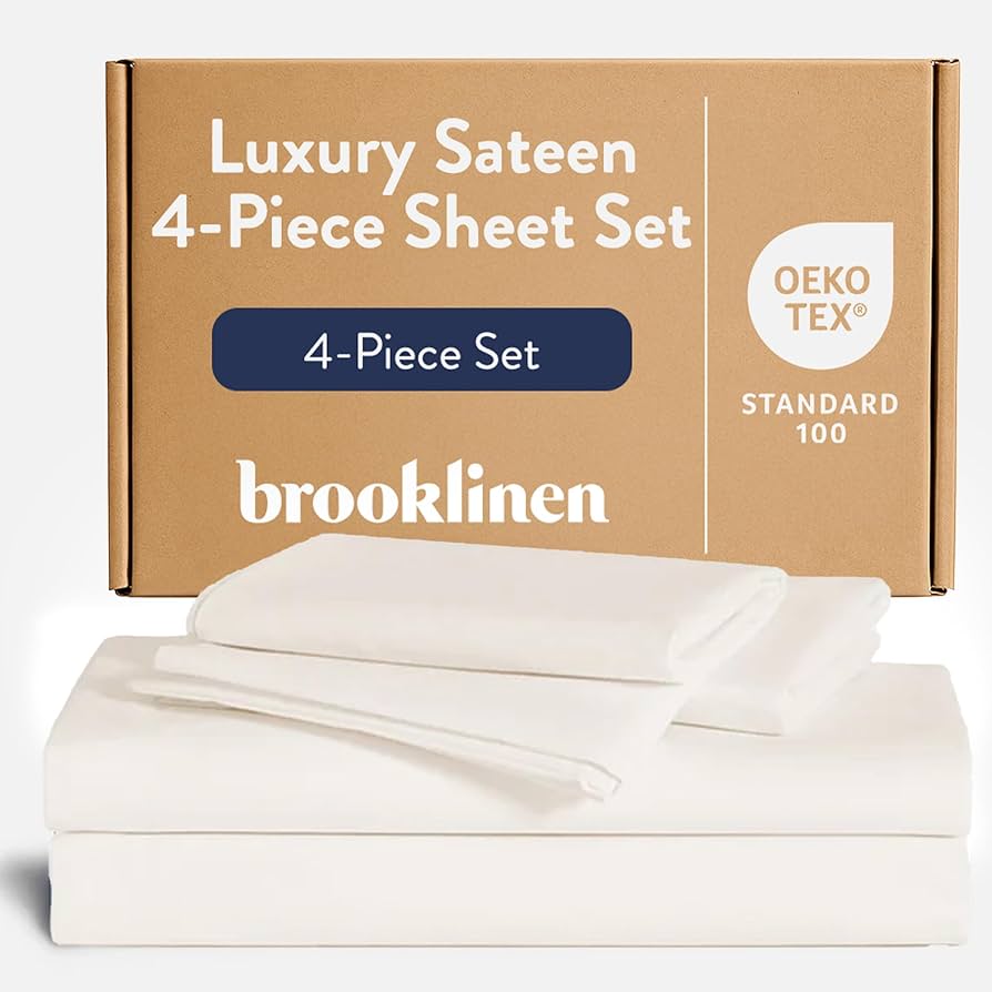 Brooklinen Luxe Sateen Sheet Set (Queen, Long Staple Cotton)