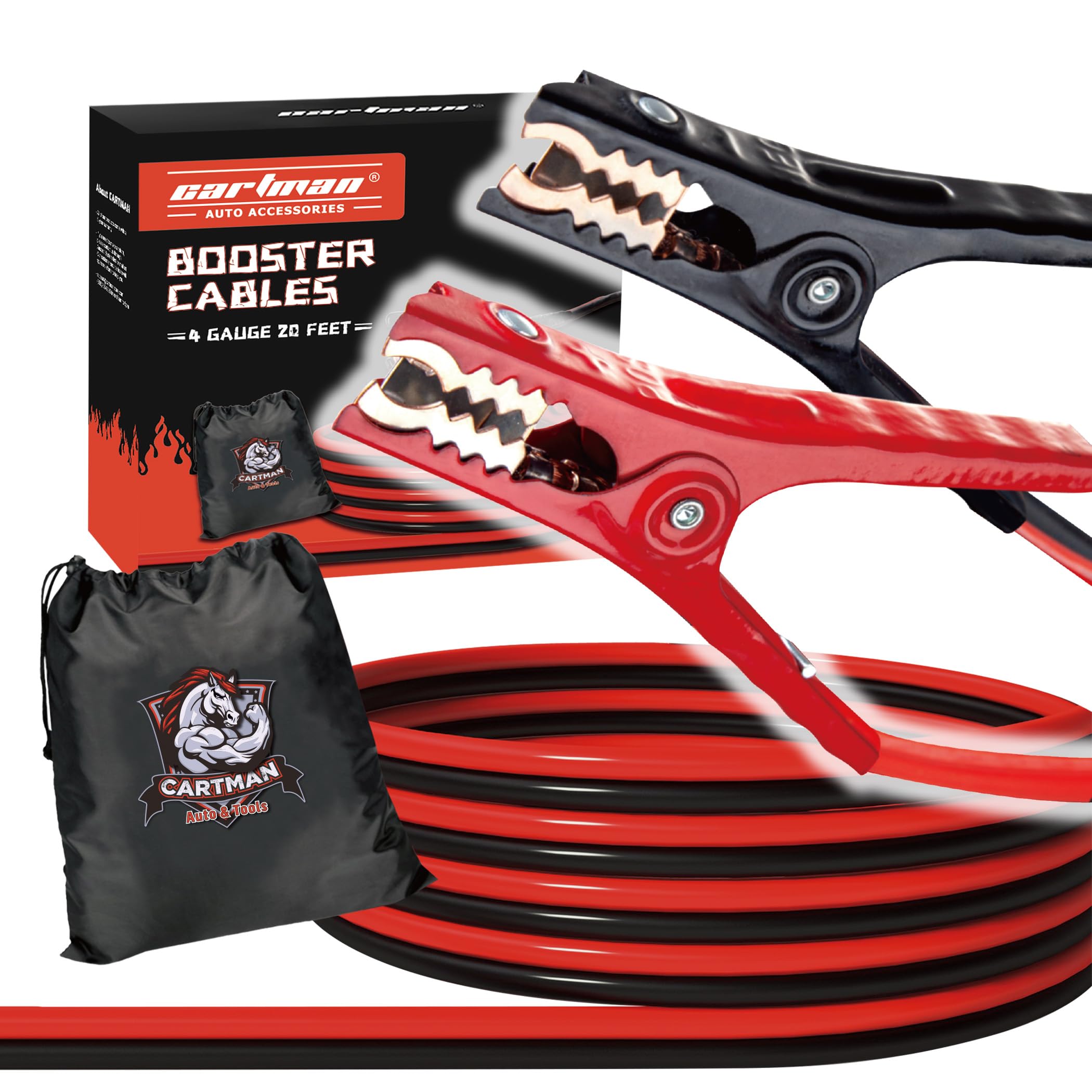 Cartman Heavy Duty 4 Gauge 20Ft Jumper Cables