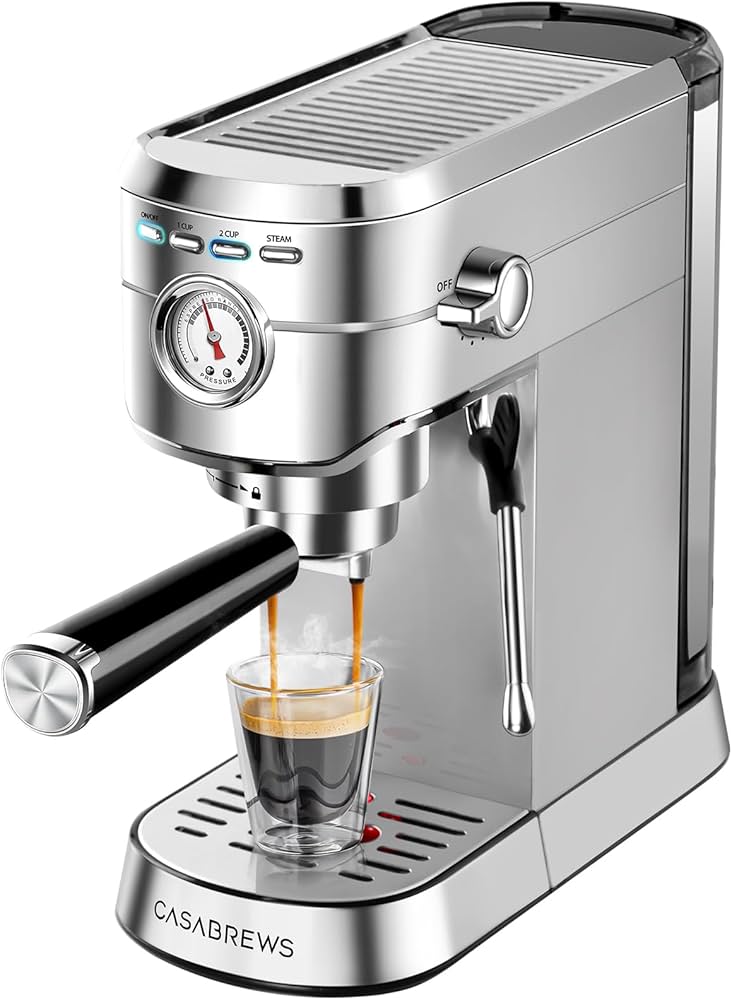 CASABREWS Espresso Machine 20 Bar, Professional Espresso Maker with Milk Frother Steam Wand