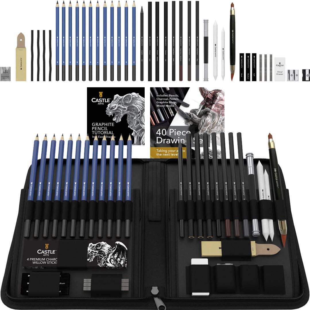 Castle Arts 40 Piece Sketching & Drawing Art Set