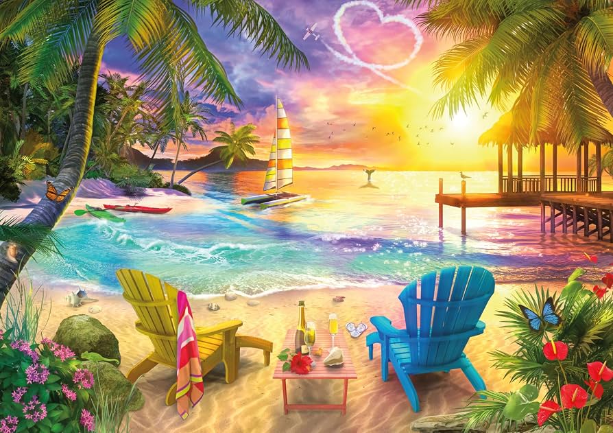 Ceaco 300 Piece Jigsaw Puzzle β Tropical Beach Sunset