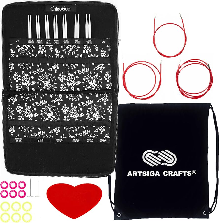 ChiaoGoo Red Lace Interchangeable Knitting Needle Set