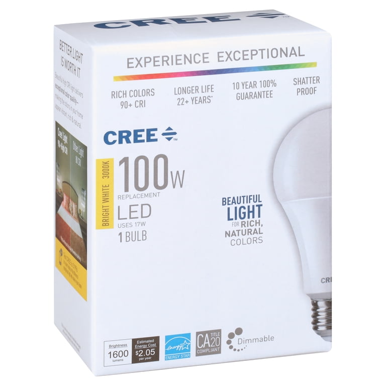 Cree 100W Equivalent Daylight A21 LED Light Bulb (4-Pack)