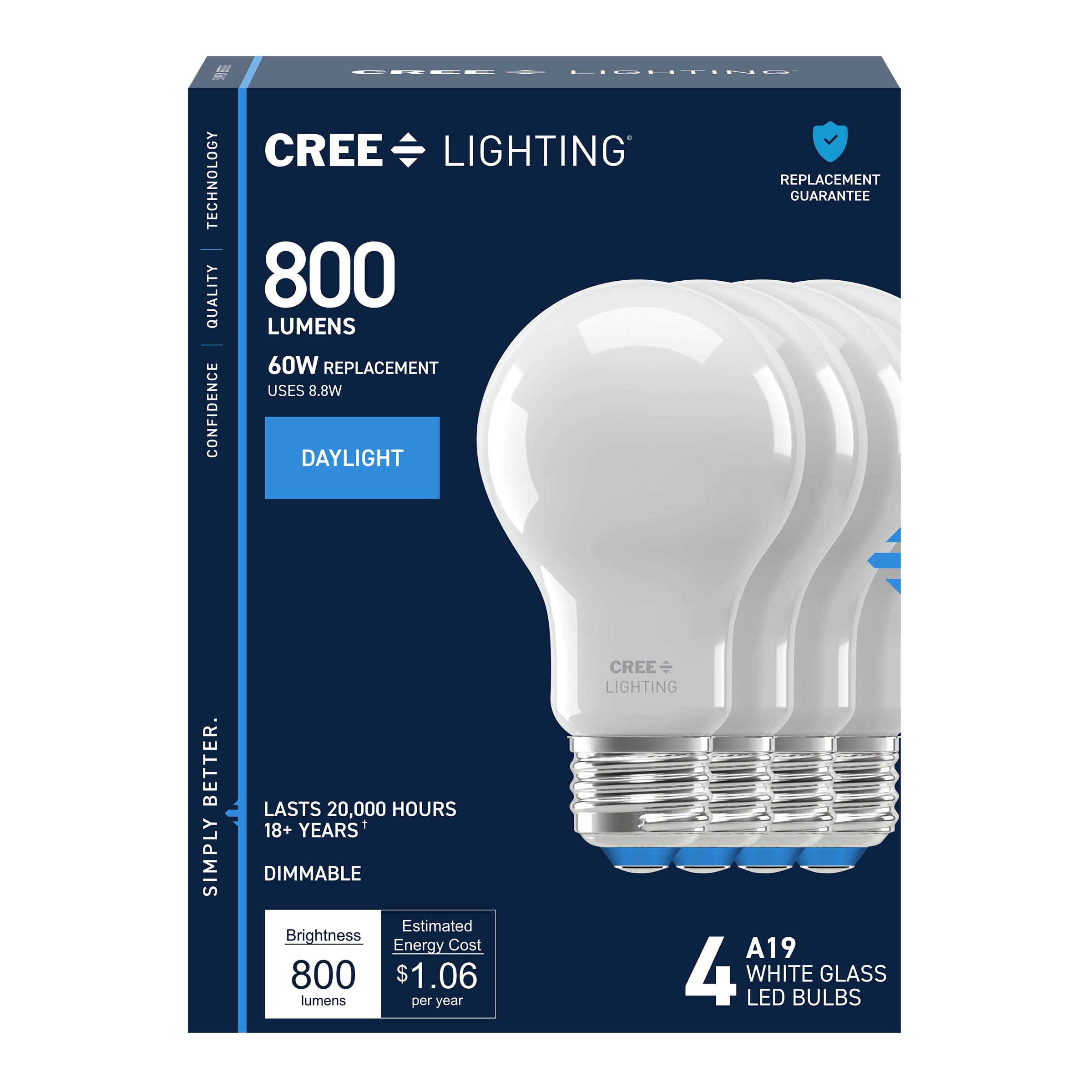 Cree 60W Equivalent Soft White A19 LED Light Bulb (4-Pack)