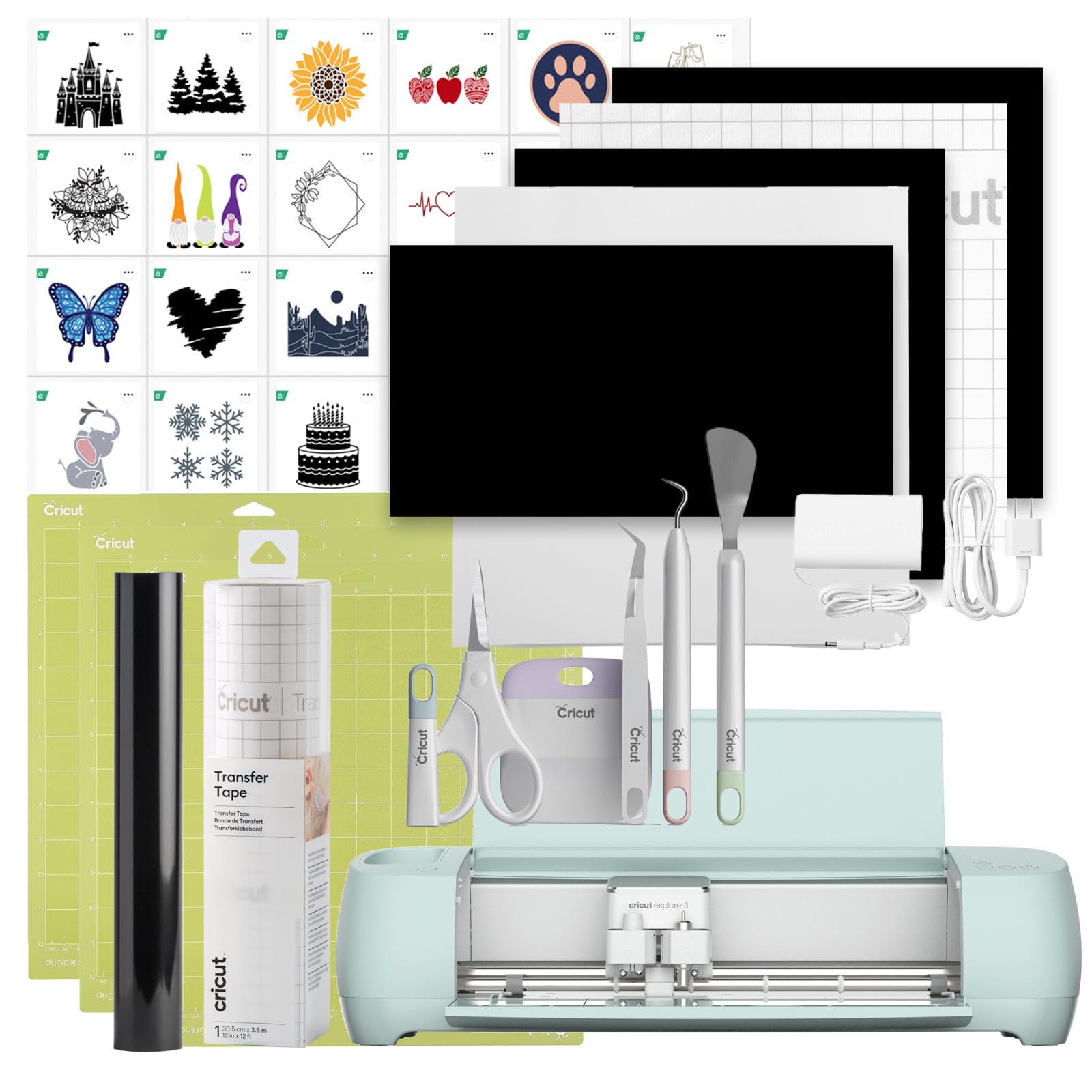 Cricut Explore 3 Machine – Die-Cut, Foil, Score, Smart Materials, Vinyl, Iron-on, Paper, Outdoor+ & More – Bluetooth, App Control 12in Smart Cutting