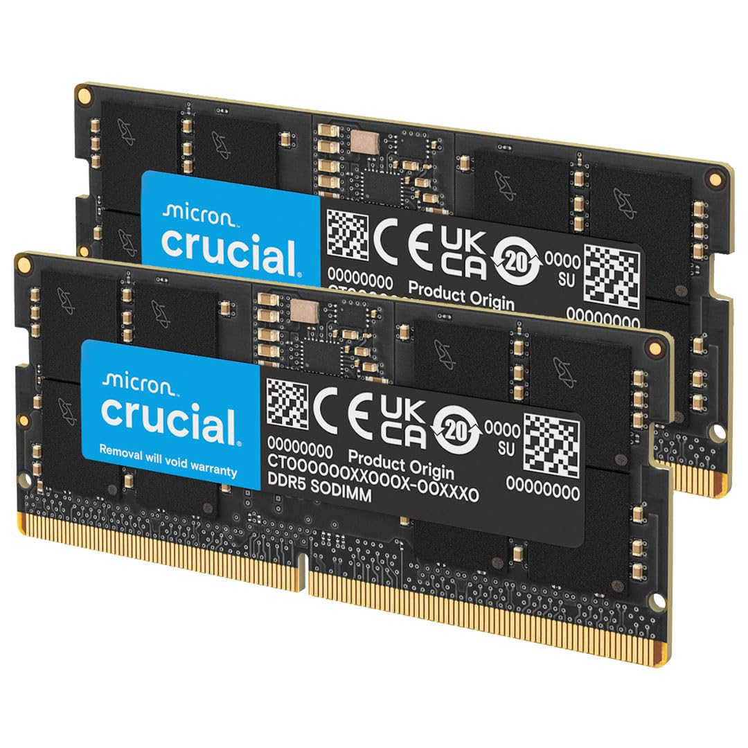 Crucial 32GB (2x16GB) DDR5 4800MHz Laptop Memory