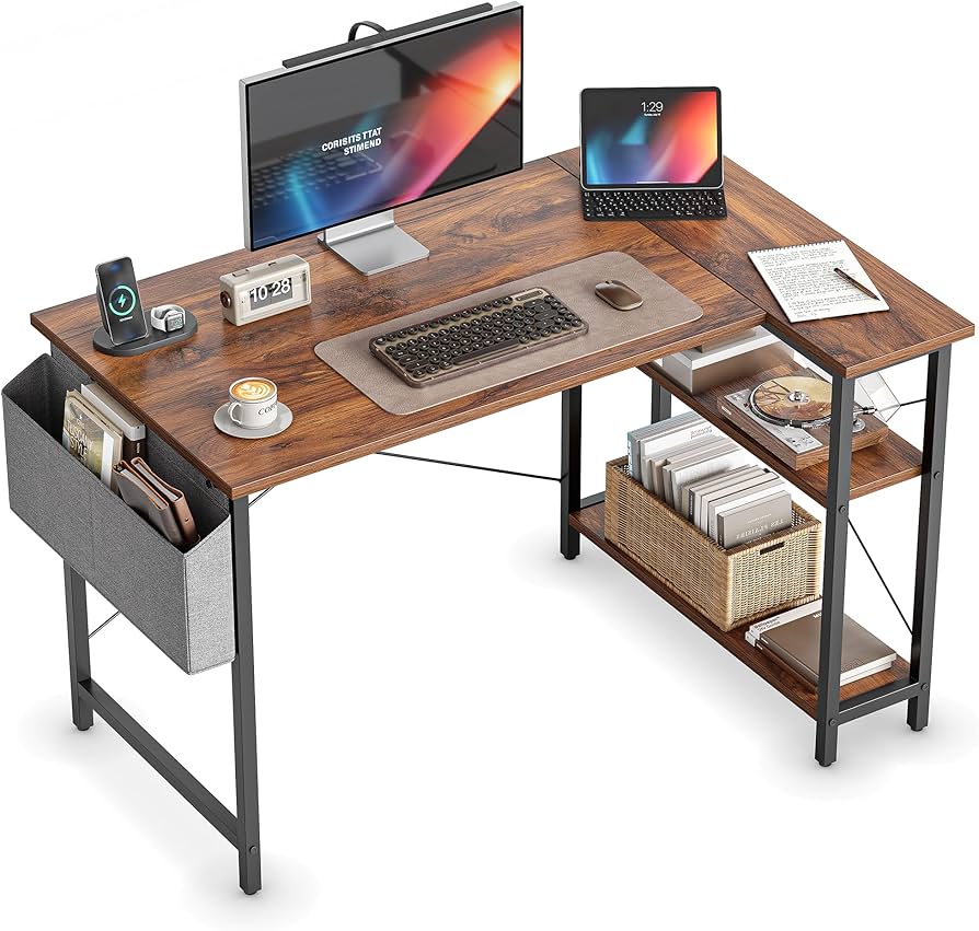 CubiCubi 40 Inch Computer Desk with Storage Shelf