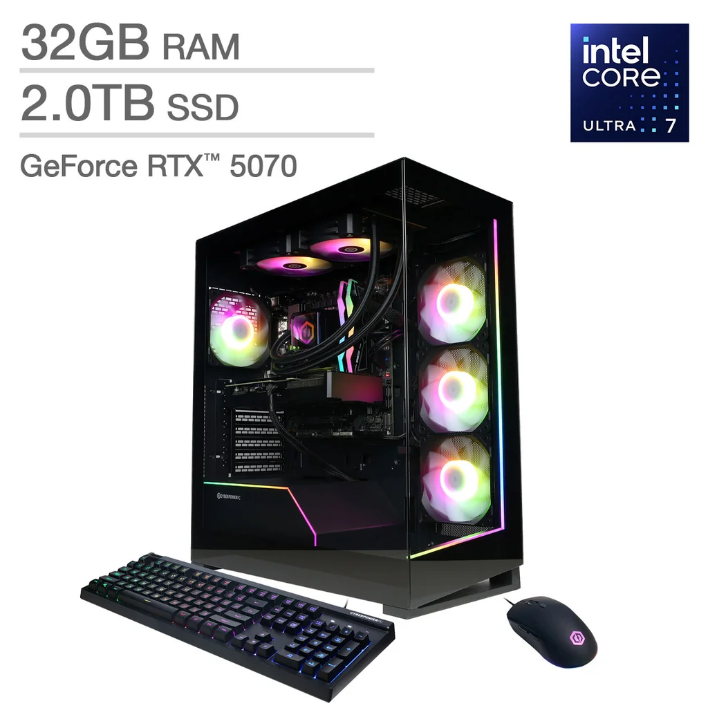 CyberPowerPC Surge RGB Elite i5-15600KF / RTX 5070 Entry 4K Setup