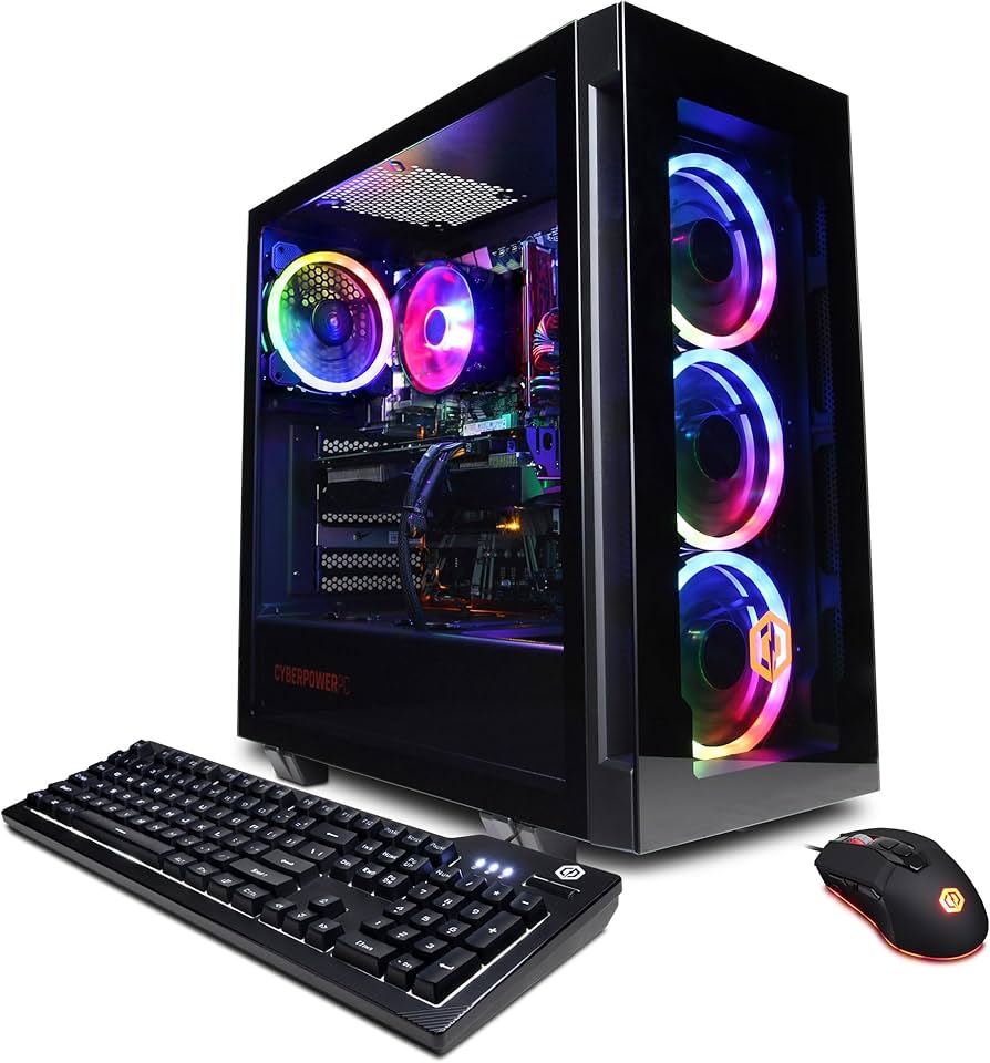 CyberPowerPC SYBER Vanguard Gaming PC – AMD Ryzen 5 7600, RTX 4070 12GB, 32GB DDR5, 1TB NVMe SSD