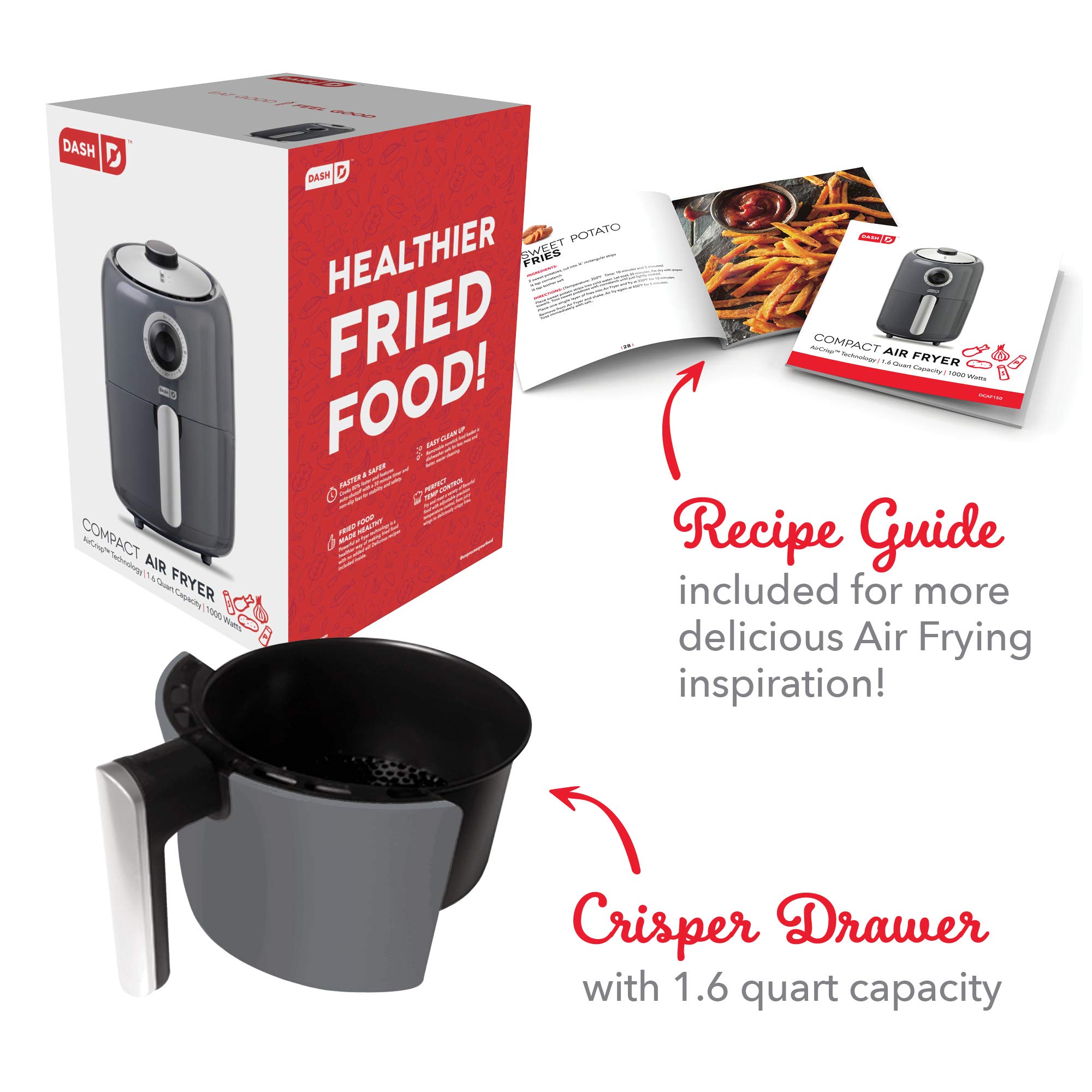 Dash Compact Air Fryer 2-Quart (DCAF150)