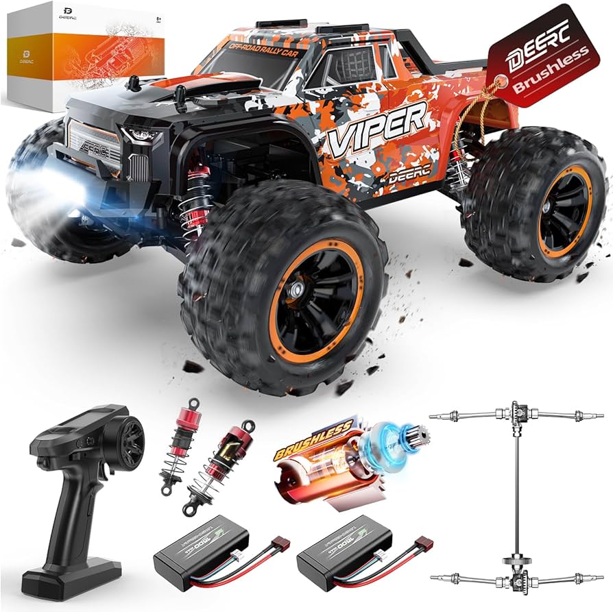 DEERC Brushless 1/16 RC Car High Speed 4x4 Monster Truck