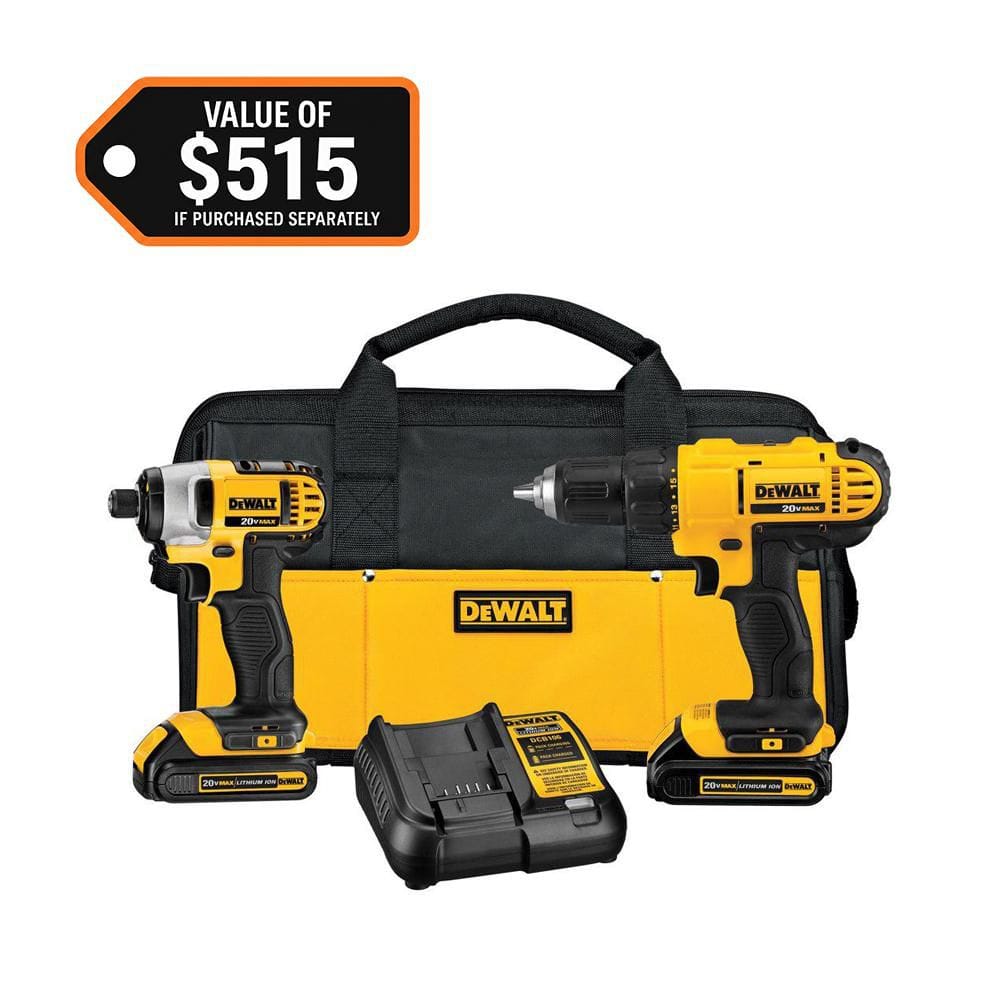 DeWalt 20V MAX Cordless Drill/Impact Driver Combo Kit DCK240C2