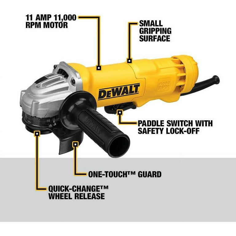 DEWALT DWE402 4-1/2-Inch Paddle Switch Angle Grinder